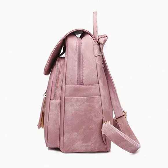 Blushing Boho Pink Tassel Backpack